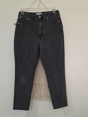 Madewell High-Rise Charcoal Straight-Leg Jeans